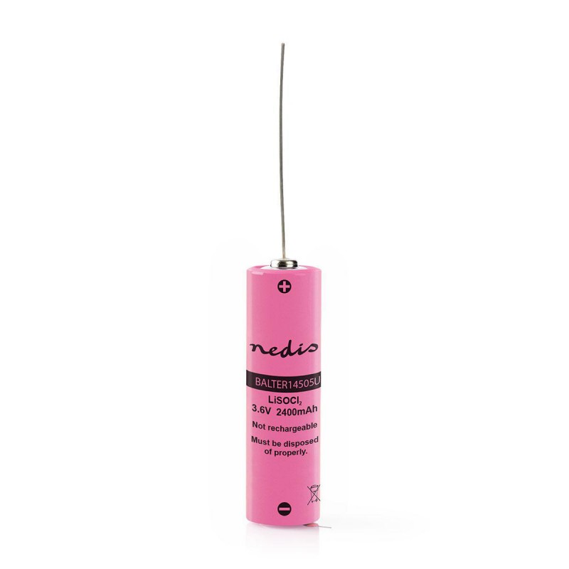 AA Lithium thionyl chloride battery 3.6 V 2400 mAh with soldering tags