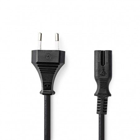 Power Cable | Euro Plug - IEC-320-C7 | 5.0 m | Black
