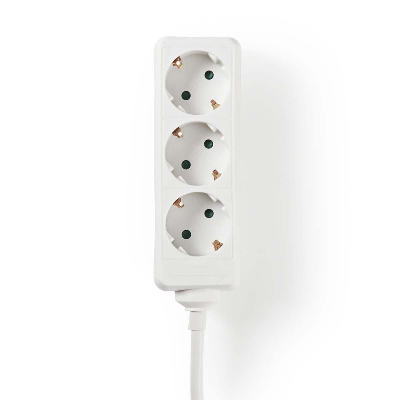 3-way schuko extension socket 3.00 m cable white 3-way schuko extension socket 3.00 m cable white