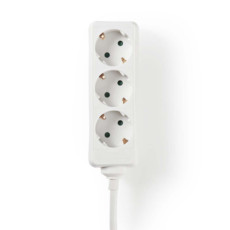 3-way schuko extension socket 3.00 m cable white