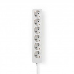 6-way schuko extension socket 1.50 m cable white