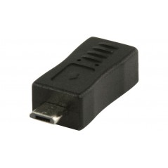 USB 2.0 USB micro B male - USB mini B female adapter black