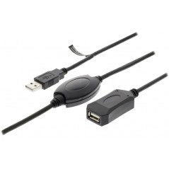 Active USB 2.0 Extension Cable A Male - A Female 20.0 m Black