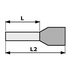 Bootlace Ferrule 2.5mm² Grey 14mm