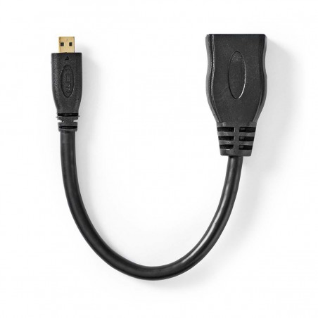 High Speed HDMI™ Cable with Ethernet | HDMI™ Micro Connector - HDMI™ Female | 0.2 m | Black