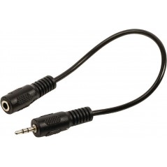 Jack stereo audio adapter cable 2.5 mm male - 3.5 mm female 0.20 m black