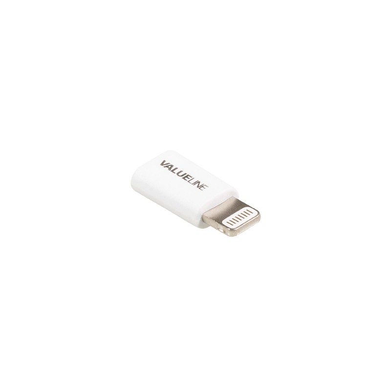 USB lightning adapter lightning male - USB Micro B female white