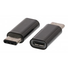 USB 2.0 Adapter USB-C Male - USB Micro B Female Black
