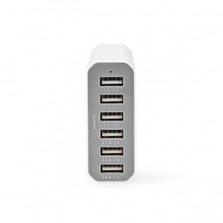 6-port USB charger 10 A 50 W EU plug
