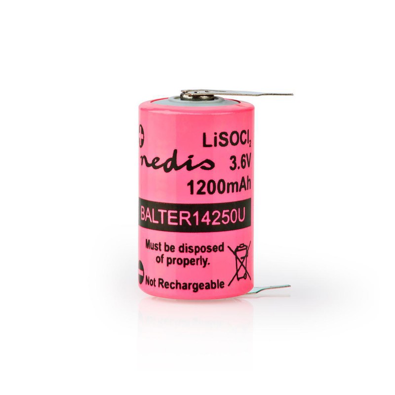 1/2 AA Lithium thionyl chloride battery 3.6 V 1200 mAh
