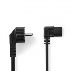 Power Cable | Schuko Male Angled - IEC-320-C13 Angled | 3.0 m | Black