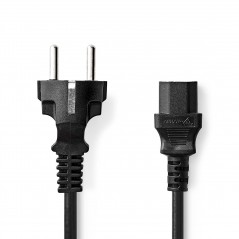 Power cable Schuko straight male - IEC-320-C13 5.00 m black