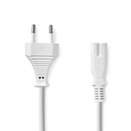 Power cable Euro plug male - IEC-320-C7 2.00 m white