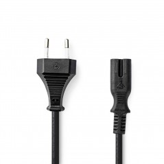 Power cable Euro plug male - IEC-320-C7 3.00 m black