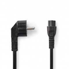 Power cable Schuko angled male - IEC-320-C5 5.00 m black