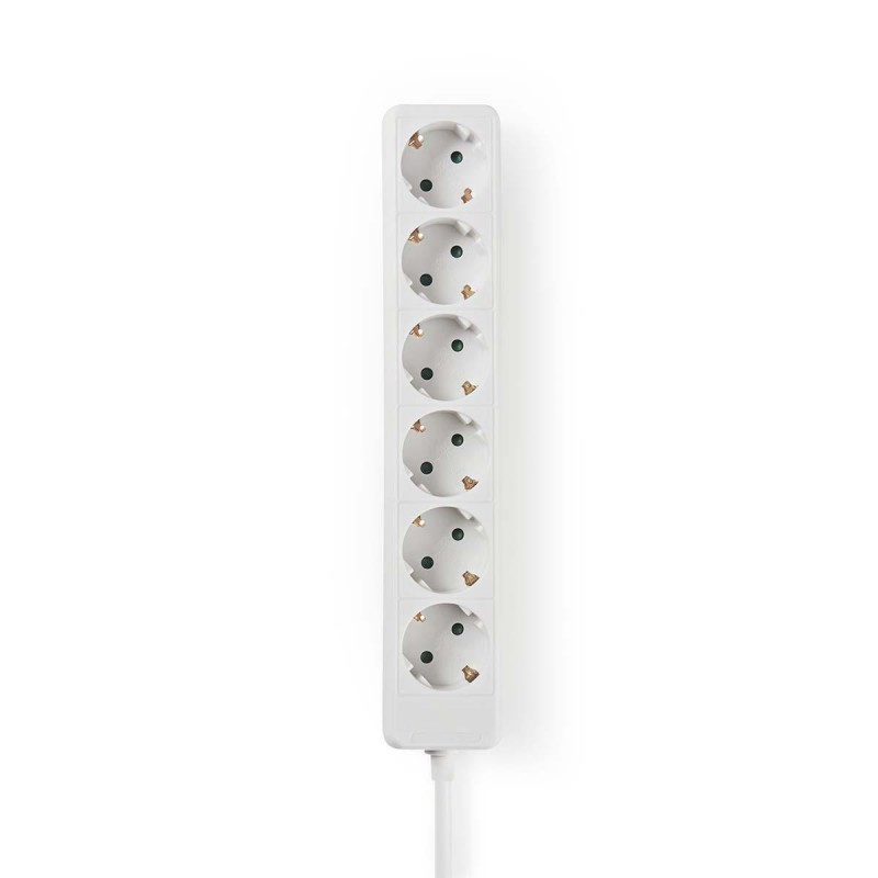 6-way schuko extension socket 1.50 m cable white