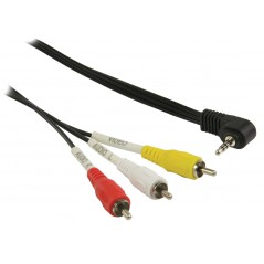 3.5 mm jack AV cable male - 3x RCA male 1.00 m black