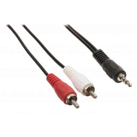Jack stereo audio adapter cable 3.5 mm male - 2x RCA male 0.50 m black