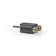 Audio adapter 3.5 mm male - 2x RCA female black
