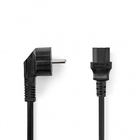 Power cable Schuko angled male - IEC-320-C13 10.0 m black