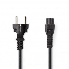 Power cable Schuko straight male - IEC-320-C5 3.00 m black