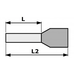 Bootlace Ferrule 4mm² Grey 19.4mm