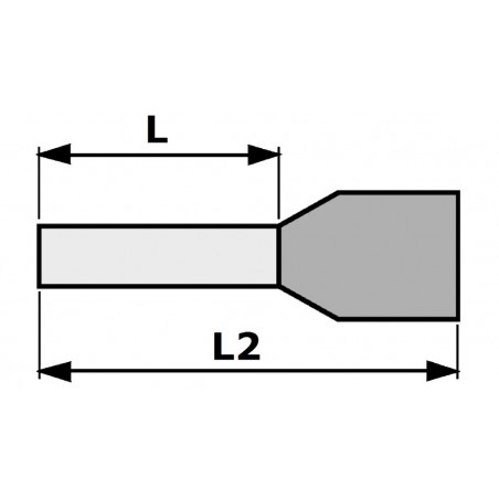Bootlace Ferrule 2.5mm² Grey 14mm