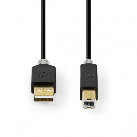 USB 2.0 Cable | A Male - B Male | 2.0 m | Anthracite
