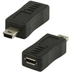 USB 2.0 USB Mini 5-pin male - USB Micro B female adapter black