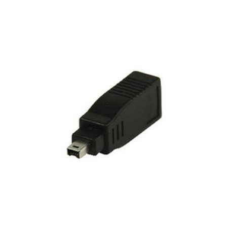 FireWire 4-pin male - 6-pin female adapter black