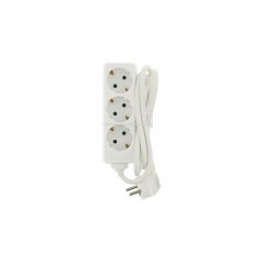 3-way schuko extension socket 1.50 m cable white